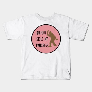 Bigfoot Stole My Pancreas Dusty Rose Kids T-Shirt